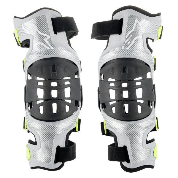 Alpinestars Bionic-7 Knee Brace Set - Silver/Yellow Fluorescent