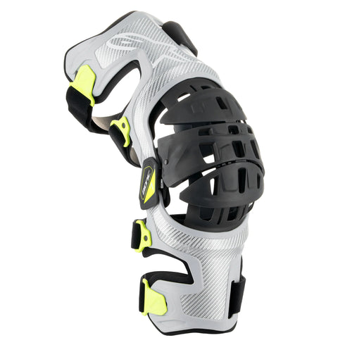 Alpinestars Bionic-7 Knee Brace Set - Silver/Yellow Fluorescent