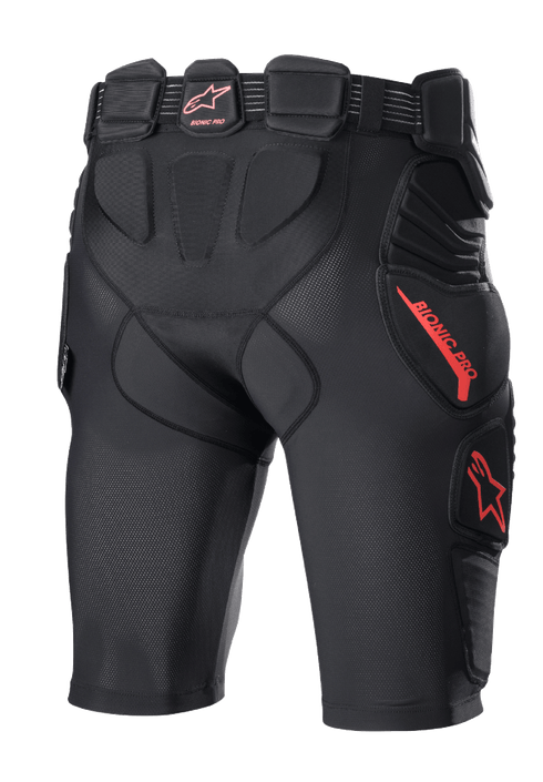 Alpinestars Bionic Pro Protection Shorts - Black/Red — Motorcycle Gear (image 2 of 3)