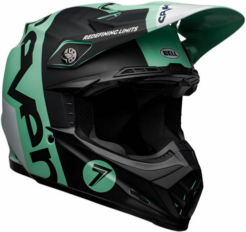 Bell Moto-9 Flex Seven Galaxy Helmet - Black/Mint Green/White Matt