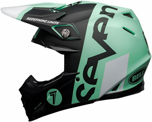 Bell Moto-9 Flex Seven Galaxy Helmet - Black/Mint Green/White Matt