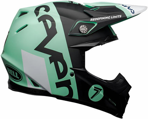 Bell Moto-9 Flex Seven Galaxy Helmet - Black/Mint Green/White Matt