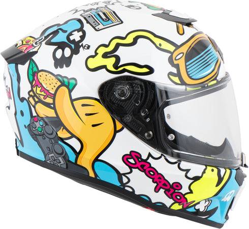 Scorpion Youth EXO-JNR Air Fun Helmet - White/Blue — Motorcycle Helmets (image 5 of 8)