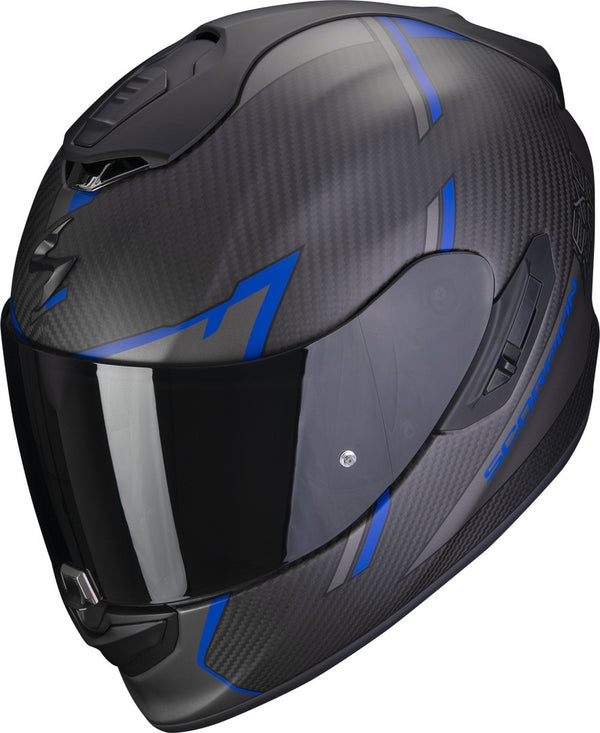 Scorpion 2023 EXO-1400 Carbon Air Kendal Helmet - Black/Blue Matt