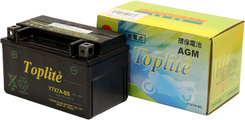 Toplite by Yuasa Motorcycle Battery - YTX7A-BS