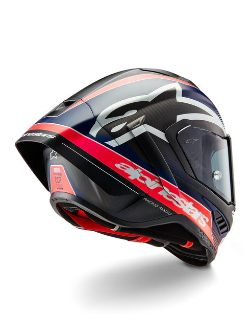 Alpinestars Supertech R10 Team Helmet Black Carbon/Red Fluo/Blue Matte