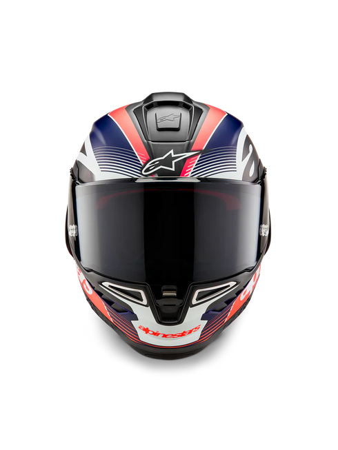 Alpinestars Supertech R10 Team Helmet Black Carbon/Red Fluo/Blue Matte