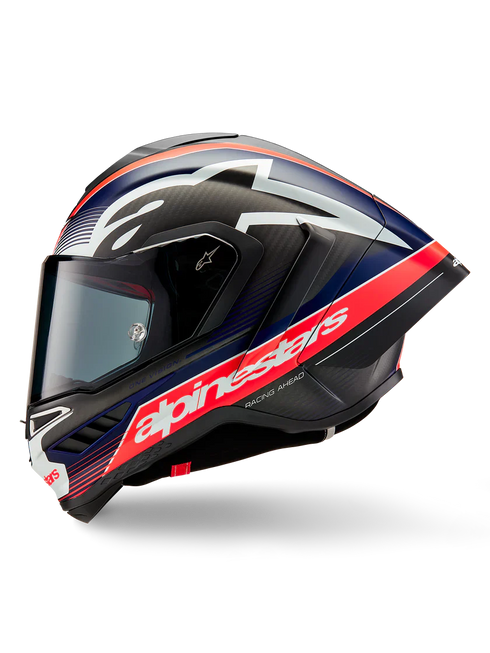 Alpinestars Supertech R10 Team Helmet Black Carbon/Red Fluo/Blue Matte
