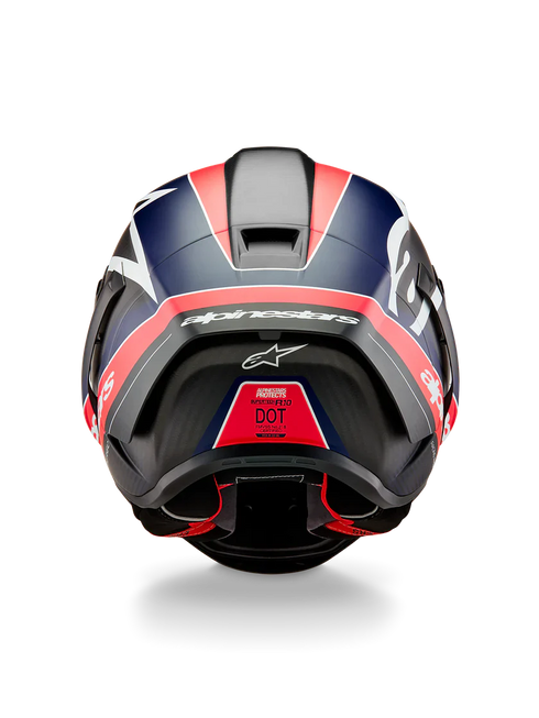 Alpinestars Supertech R10 Team Helmet Black Carbon/Red Fluo/Blue Matte
