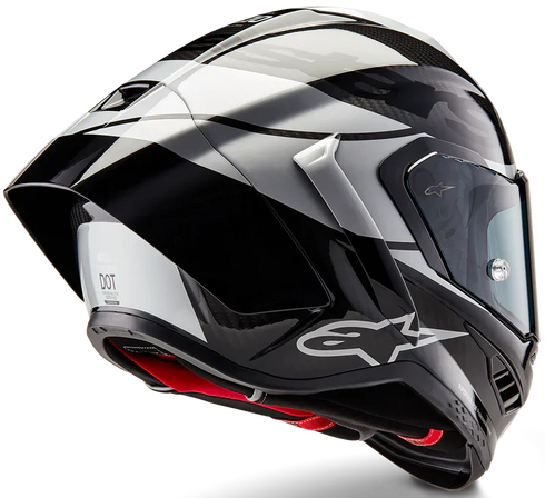 Alpinestars Supertech R10 Element Helmet - Black Carbon/Silver/Black Gloss
