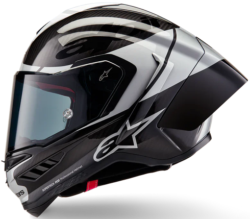 Alpinestars Supertech R10 Element Helmet - Black Carbon/Silver/Black Gloss