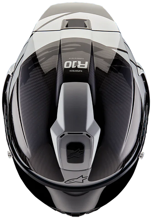 Alpinestars Supertech R10 Element Helmet - Black Carbon/Silver/Black Gloss
