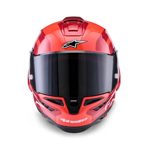 Alpinestars Supertech R10 Arius Helmet - Black/White/Double Red Gloss