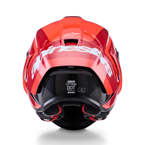 Alpinestars Supertech R10 Arius Helmet - Black/White/Double Red Gloss