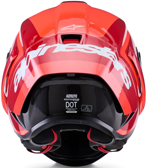 Alpinestars Supertech R10 Arius Helmet - Black/White/Double Red Gloss