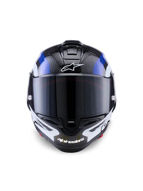 Alpinestars Supertech R10 Arius Helmet - Black/White/Blue Gloss (ECE06/DOT)
