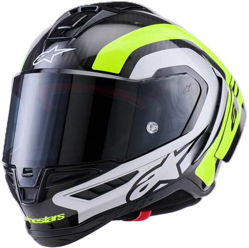 Alpinestars Supertech R10 Arius Helmet - Black/Silver/Yellow Fluo Gloss