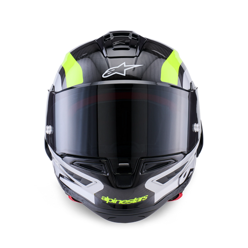 Alpinestars Supertech R10 Arius Helmet - Black/Silver/Yellow Fluo Gloss