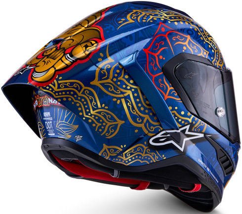 Alpinestars Limited Edition Supertech R10 Martinator Thai Helmet - Blue/Black/Red/Gold Gloss
