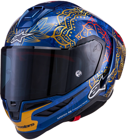 Alpinestars Limited Edition Supertech R10 Martinator Thai Helmet - Blue/Black/Red/Gold Gloss