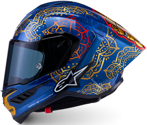 Alpinestars Limited Edition Supertech R10 Martinator Thai Helmet - Blue/Black/Red/Gold Gloss