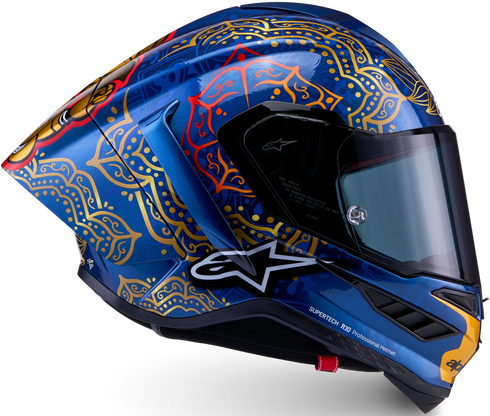 Alpinestars Limited Edition Supertech R10 Martinator Thai Helmet - Blue/Black/Red/Gold Gloss