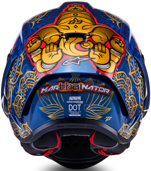 Alpinestars Limited Edition Supertech R10 Martinator Thai Helmet - Blue/Black/Red/Gold Gloss