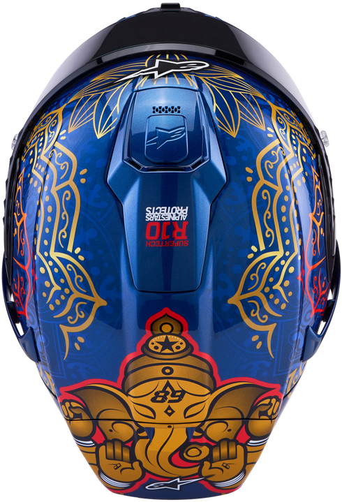 Alpinestars Limited Edition Supertech R10 Martinator Thai Helmet - Blue/Black/Red/Gold Gloss
