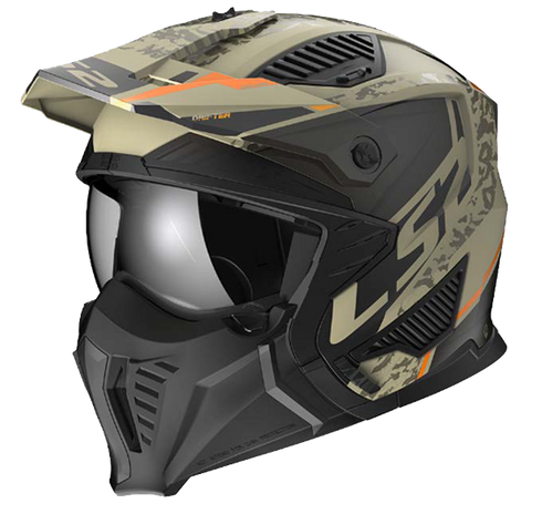 LS2 OF606 Drifter Devor Helmet - Sand Matt