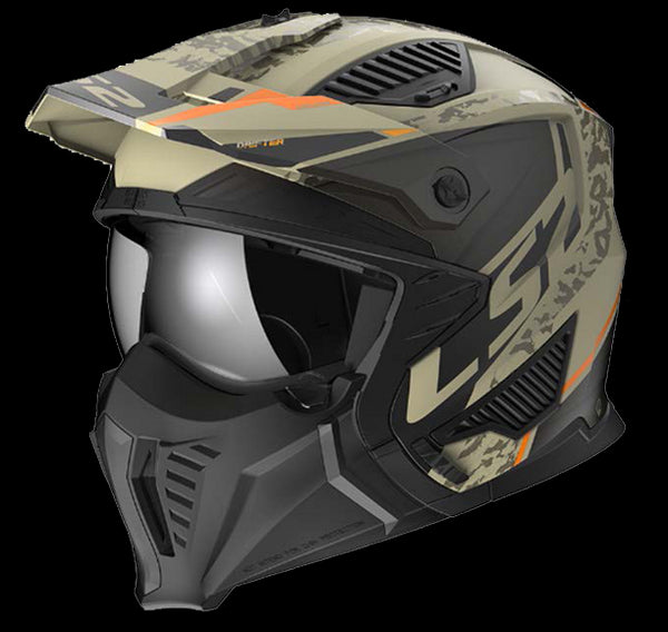 LS2 OF606 Drifter Devor Helmet - Sand Matt