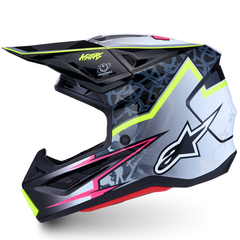 Alpinestars Supertech M7 Blaster Helmet - Black/Grey/White/Yellow (ECE22.06) — Motorcycle Helmets (image 2 of 7)