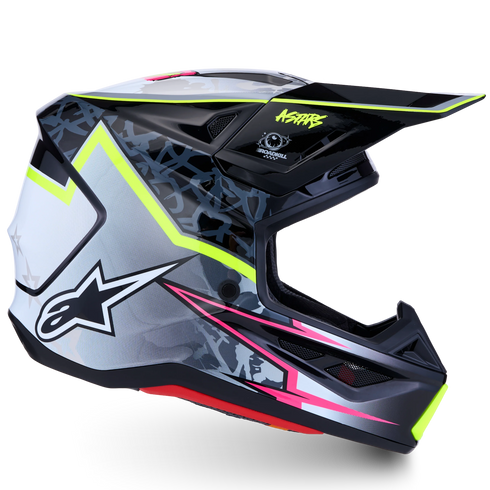 Alpinestars Supertech M7 Blaster Helmet - Black/Grey/White/Yellow (ECE22.06) — Motorcycle Helmets (image 5 of 7)