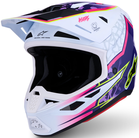 Alpinestars Supertech M7 Blaster Helmet - Purple/Pink/White (ECE22.06) — Motorcycle Helmets (image 1 of 7)