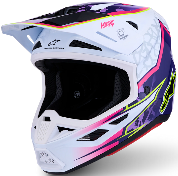 Alpinestars Supertech M7 Blaster Helmet - Purple/Pink/White (ECE22.06) — Motorcycle Helmets (image 1 of 7)