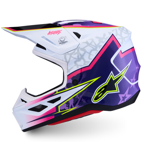 Alpinestars Supertech M7 Blaster Helmet - Purple/Pink/White (ECE22.06) — Motorcycle Helmets (image 2 of 7)