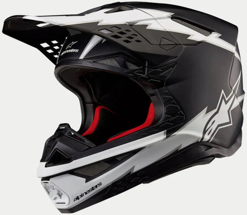 Alpinestars Supertech M10 Ampress ECE Helmet - Black/White Matt