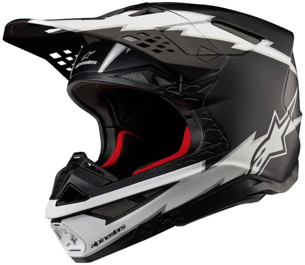 Alpinestars Supertech M10 Ampress ECE Helmet - Black/White Matt — Motorcycle Helmets (image 1 of 2)