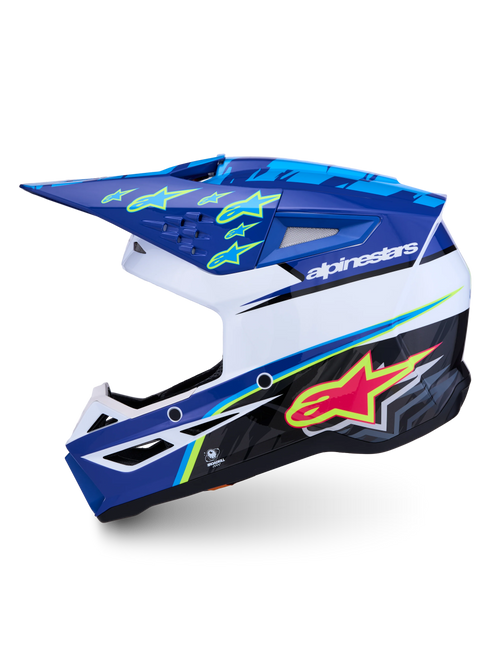 Alpinestars Supertech M3 Falcon Helmet - Blue/White/Black/Purple — Motorcycle Helmets (image 2 of 7)