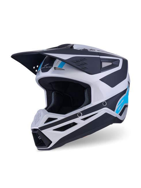 Alpinestars S-M3 Heat ECE22.06 Helmet - Silver/Blue/Black Matt