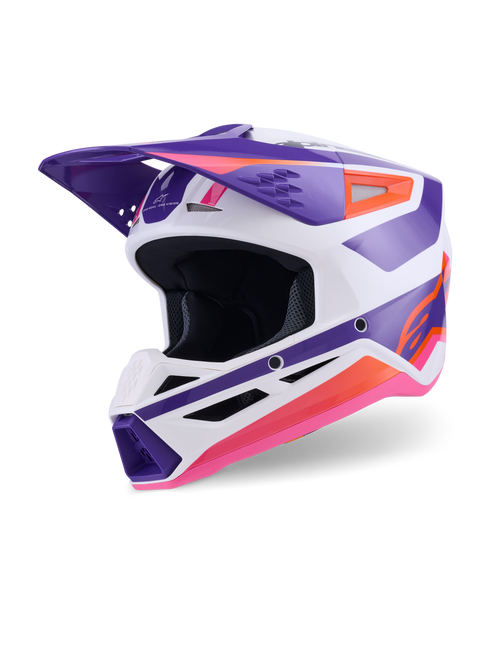 Alpinestars S-M3 Heat ECE22.06 Helmet - White/Purple/Pink Gloss