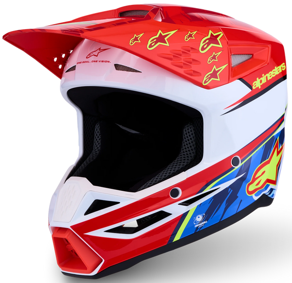 Alpinestars Youth Supertech M3 Falcon Helmet - Red/White/Black/Yellow — Motorcycle Helmets (image 1 of 7)