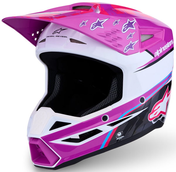 Alpinestars Youth Supertech M3 Falcon Helmet - Purple/White/Black/Pink — Motorcycle Helmets (image 1 of 7)