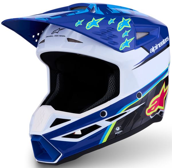 Alpinestars Youth Supertech M3 Falcon Helmet - Blue/White/Black/Purple — Motorcycle Helmets (image 1 of 7)