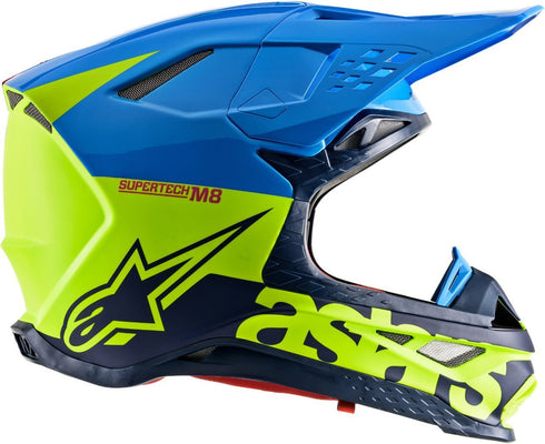 Alpinestars Supertech M8 Radium Helmet - Aqua/Yellow Fluo/Navy Matt