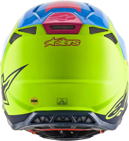 Alpinestars Supertech M8 Radium Helmet - Aqua/Yellow Fluo/Navy Matt