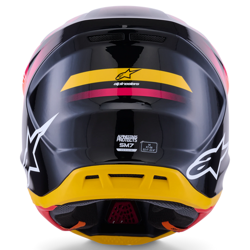 Alpinestars Supertech M7 Rise Helmet - Black/Yellow/Pink Gloss (ECE22.06)