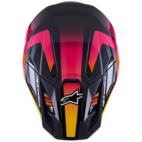 Alpinestars Supertech M7 Rise Helmet - Black/Yellow/Pink Gloss (ECE22.06)