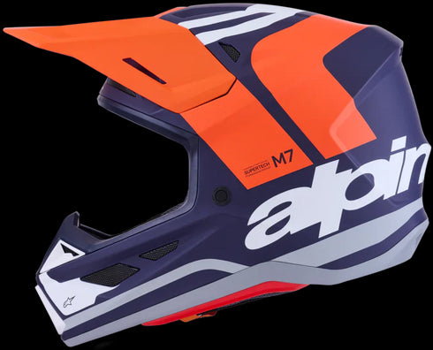 Alpinestars Supertech M7 Core Helmet - Orange/Blue Matt ECE06