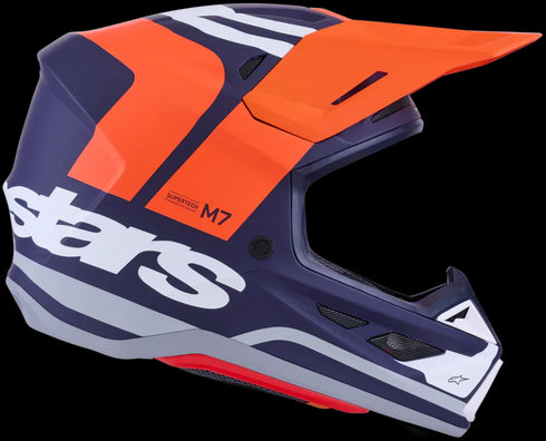 Alpinestars Supertech M7 Core Helmet - Orange/Blue Matt ECE06