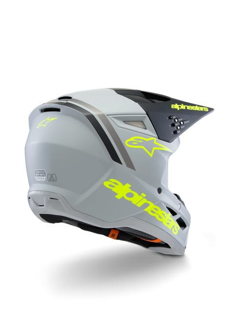Alpinestars Youth S-M3 Radium ECE22.06 Helmet - Gray/Black/Yellow Fluo Matt